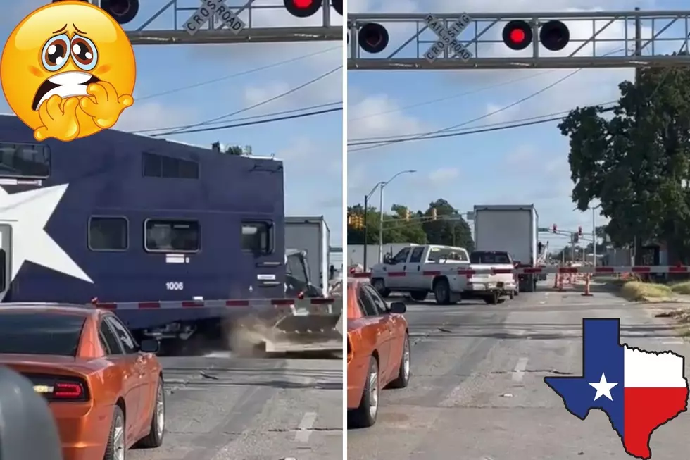 WATCH: Driver In Texas Barely Avoids Getting Hit By Train